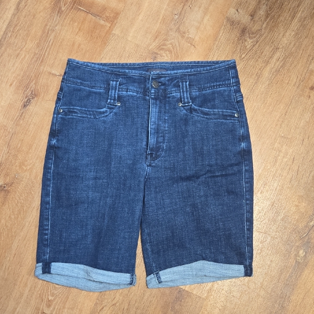 NYDJ "Ella"  Lift x Tuck Technology Dark Blue Wash Jean Shorts 6